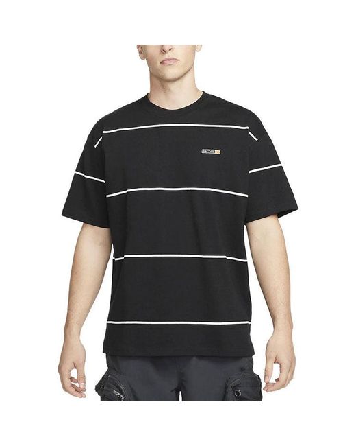 Nike Black Ss22 Acg Stripe Round Neck Pullover Short Sleeve for men