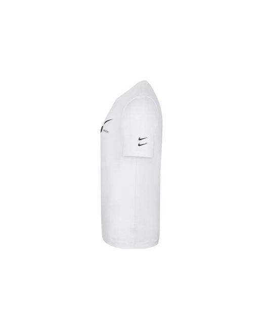 Nike White Swoosh Logo Printing Knit Round Neck Short Sleeve for men