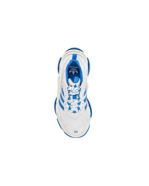 Balenciaga Blue Sneakers Adidas Triple S Donna Tessuto Bianco/Ciano