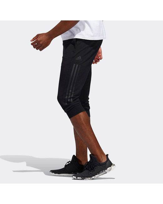 Adidas Black M Pnt 34 Dk 3S Training Running Sports Slim Fit Cropped Pants for men