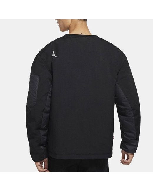 Nike Blue 23 Engineered Contrast Color Stitching Round Neck Pullover Padded Clothes for men