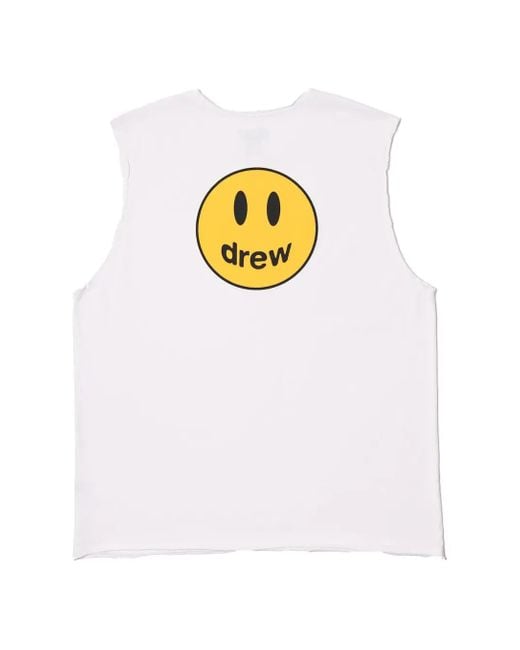 Drew House White Scribble Mascot Sleveless T-Shirt for men