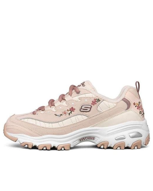 Skechers D'lites 1.0 Low-top Thick Bottom Running Shoes Pink/white | Lyst
