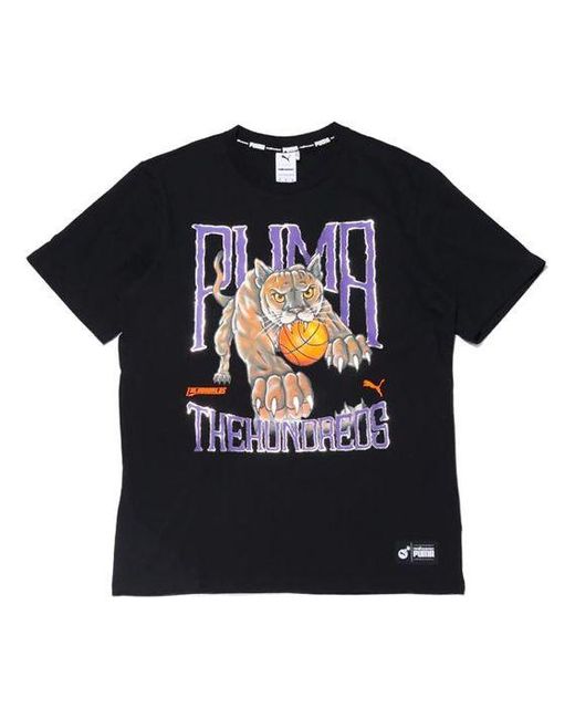 PUMA Black X The Hundreds Tee Printing Round Neck Short Sleeve for men