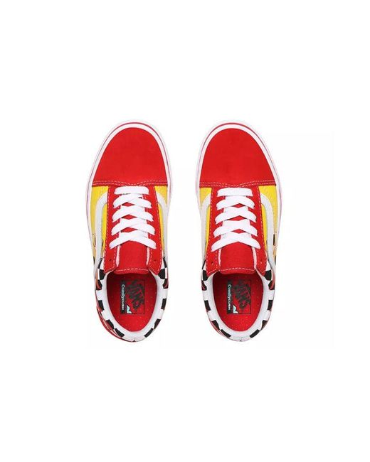 Vans Red Comfycush Old Skool Kids Checkerboard for men