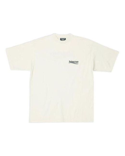 Balenciaga White Political Campaign T-Shirt Large Fit 'Off' for men