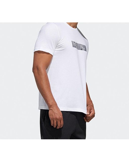 Adidas White Mh Gfx T Lng Printing Short Sleeve for men