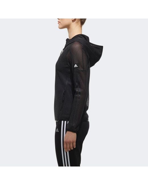 Adidas Black (Wmns) Sports Hollow Out Mesh Hooded Jacket