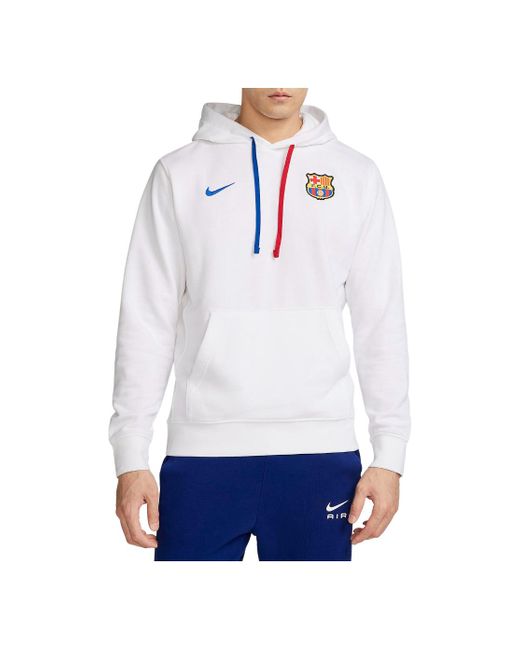 Nike White Soccer French Terry Pullover Hoodie for men