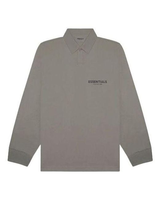 Fear Of God Gray Fw20 Long Sleeve Polo Shirt 'Cement' for men