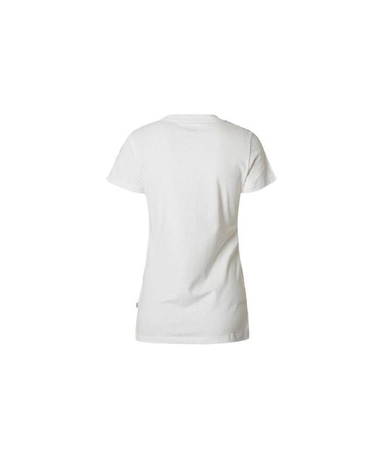 PUMA White (Wmns) Large Logo Casual Short Sleeve