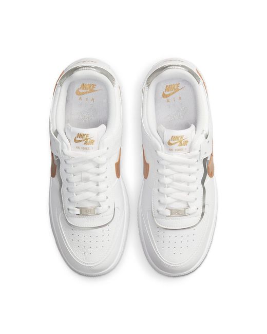 Nike White (Wmns) Air Force 1 Shadow Metallic'