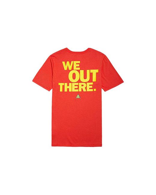 Nike Red Acg Back Printing Short Sleeve T-Shirt for men
