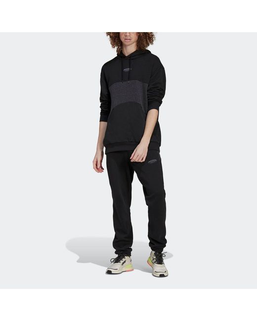 Adidas Black Originals R.Y.V. Elastic Waistband Drawstring Solid Color Cotton Casual Sports Pants/Trousers/Joggers for men