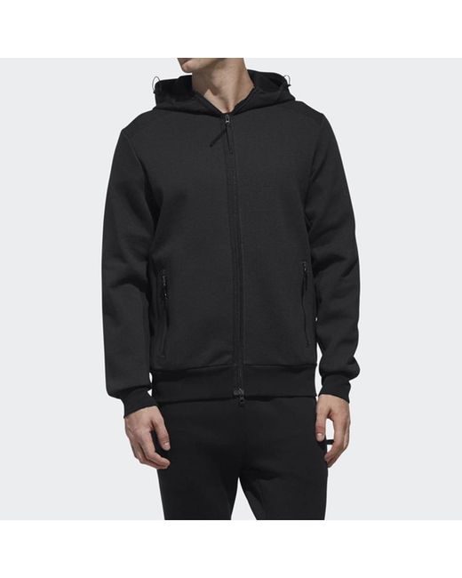 Adidas Gray Htt Double Knit Hooded Jacket for men