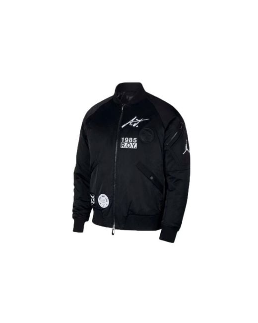 Nike Black Ma-1 Baseball Collar Aviator Jacket Sports Padded Jacket for men