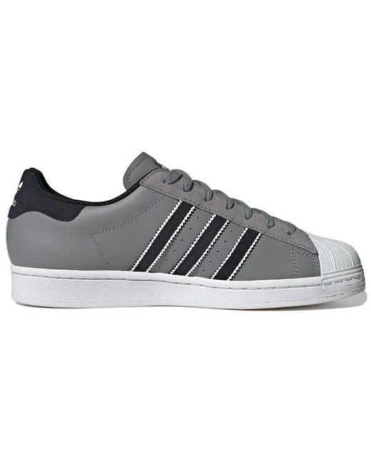 Adidas Gray Originals Superstar Shoes Three' for men