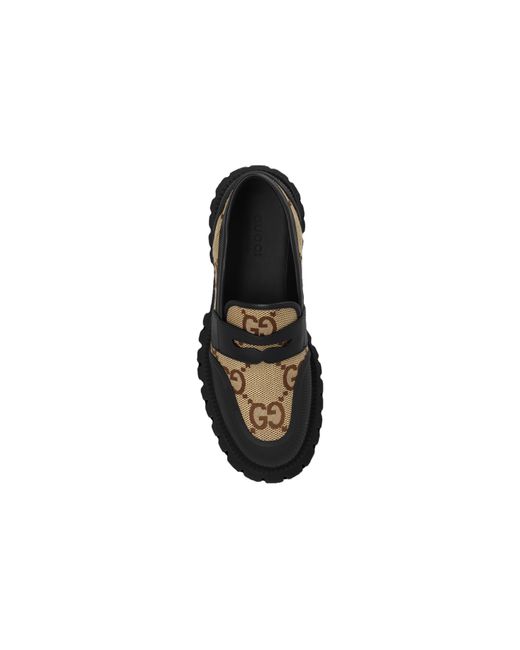 Gucci Black Novo Gg Jacquard Chunky Loafer Camel' for men