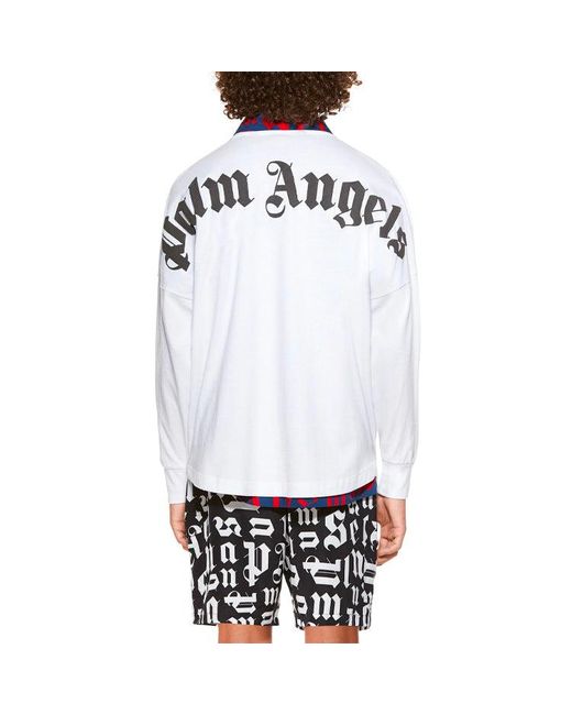 Palm Angels White Ss21 Classic Logo Over Long-Sleeve T-Shirt for men