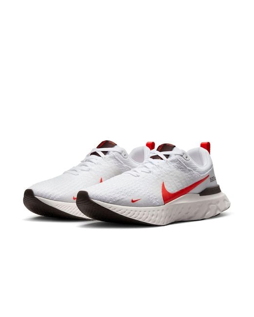 Nike White React Infinity 3 Road Running Shoes for men
