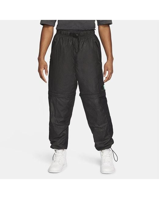 Nike Gray 23 Engineered Convertible 2-In-1 Removable Checkered Sports Trousers For for men