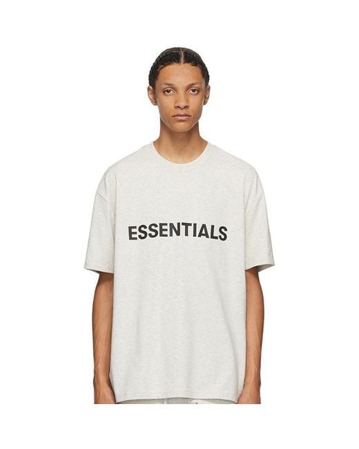 Fear Of God White Ss20 3D Silicon Applique Boxy T-Shirt for men