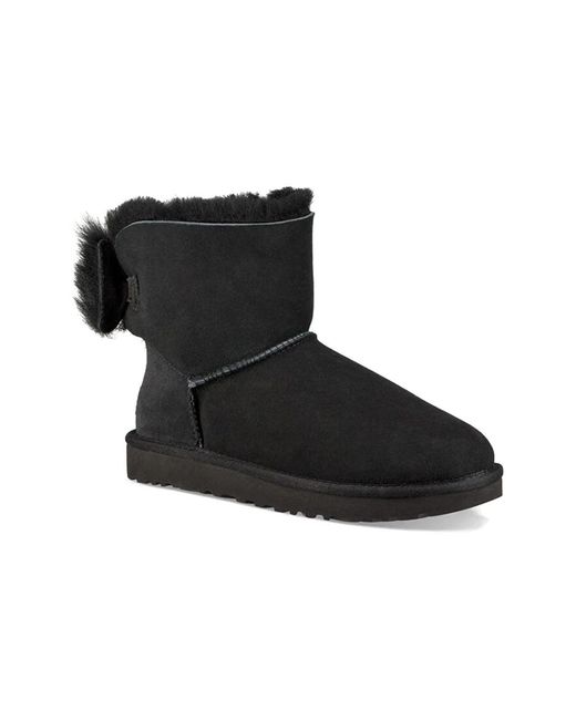 Ugg Black (Wmns) Fluff Bow Mini Fleece Lined