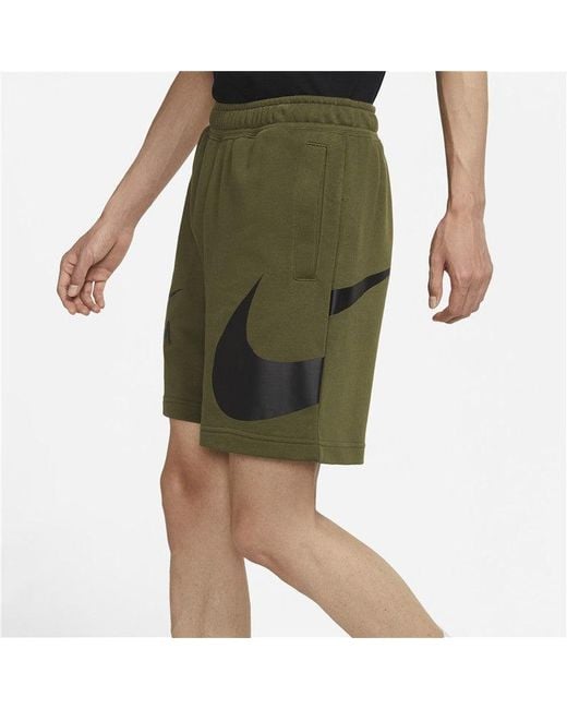 Nike Green Sportswear Swoosh Logo Sports Shorts for men