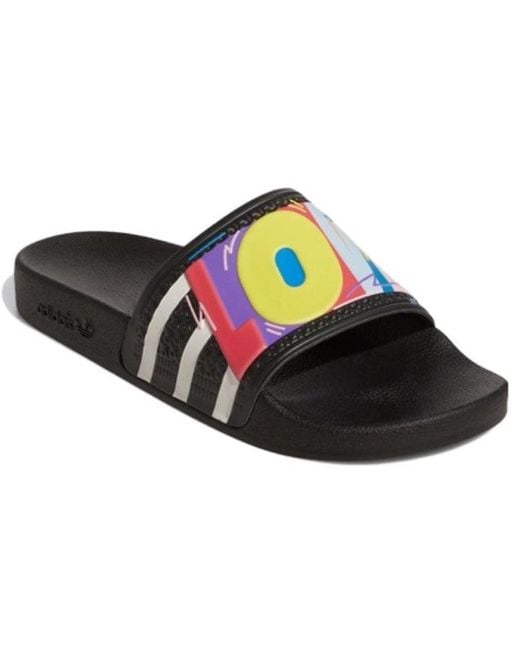 Adidas Black Kris Andrew Small X Adilette Slide 'Pride' for men