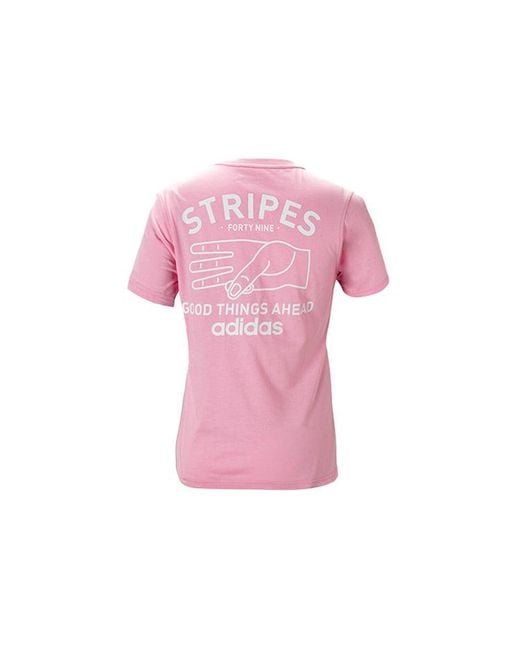 Adidas Pink (Wmns) Neo Casual Sports Training Round Neck Short Sleeve