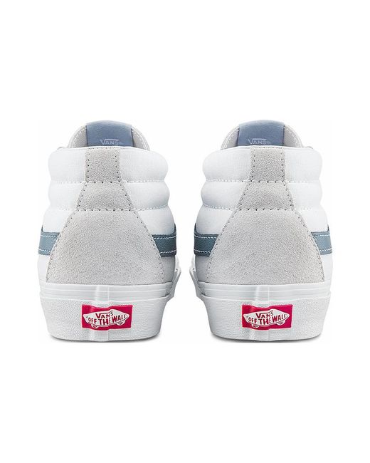 Vans White Sk8-mid Casual Wear-resistant Skateboarding Shoes for men