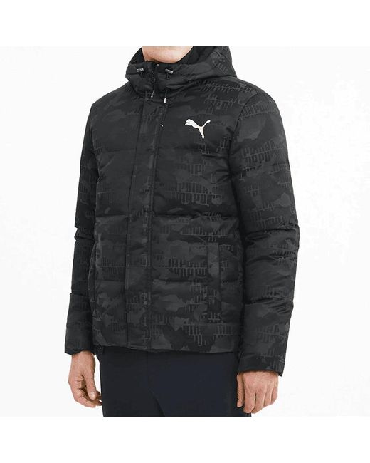 PUMA Black Camo Down Jacket for men