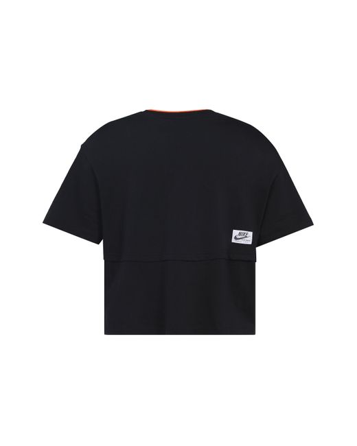 Nike Black (Wmns) Logo Splicing Short Sleeve Asia Edition