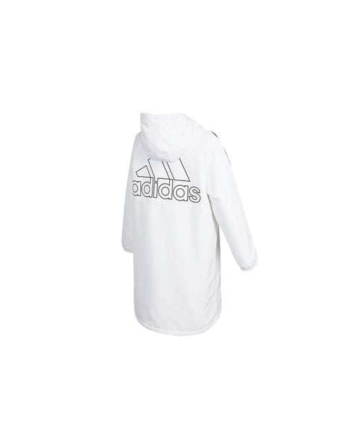 Adidas White (Wmns) Sports Training Casual Fleece Lined Hooded Jacket