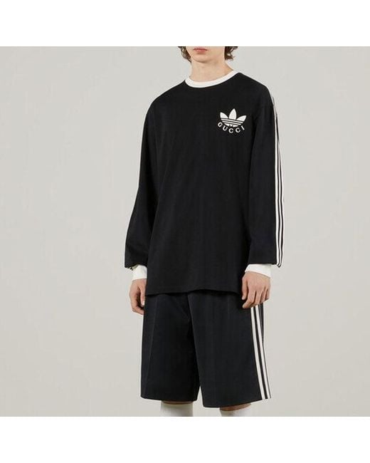 Gucci Black Adidas X Long Sleeve T-Shirt for men