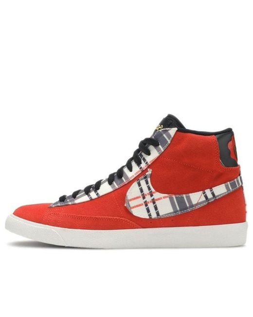 Nike Red Ben Simmons X Blazer Mid Premium 'Plaid' for men