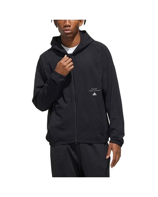 Adidas Blue Casual Sports Hooded Jacket for men