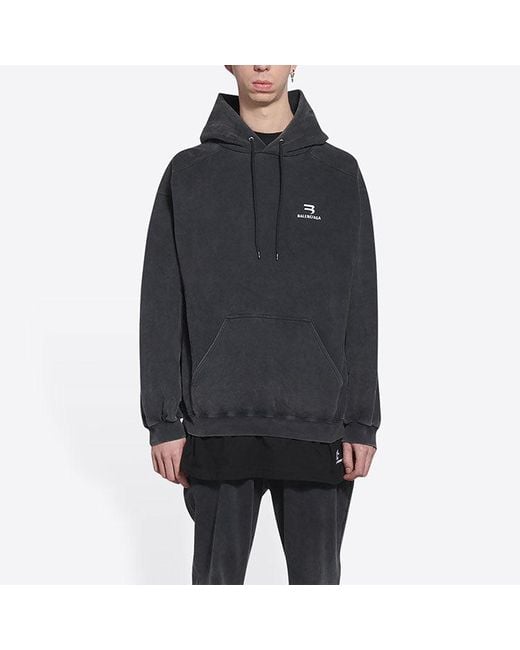 Balenciaga Black Sporty B Hoodie Medium Fit for men