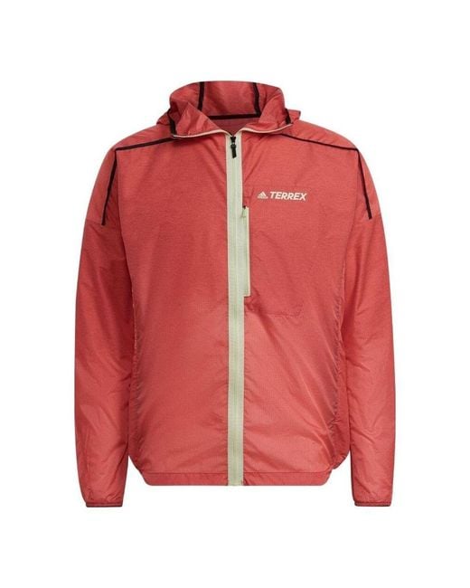 Adidas Red Terrex Agravic Windweave Windbreaker for men