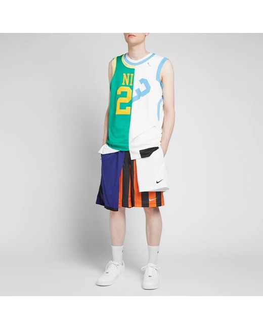 Nike Blue Lab Collection Splicing Basketball Shorts Contrasting Colors for men
