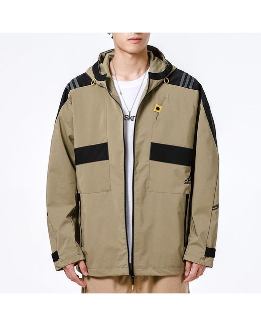 Adidas Green Athleisure Casual Sports Hooded Training Knit Jacket for men