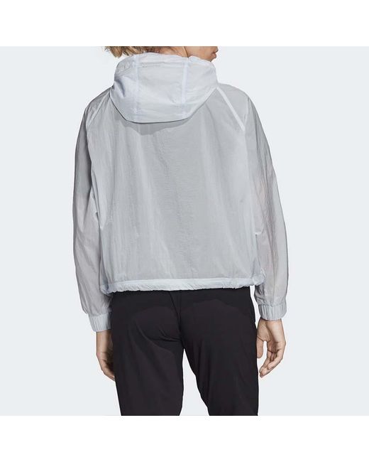Adidas Blue (Wmns) Athletics Cropped Wind.Rdy Windbreaker Jacket Asia Sizing