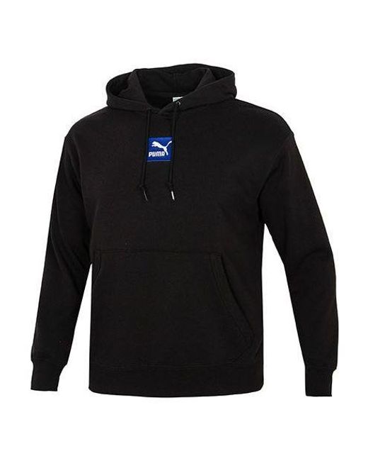 PUMA Black Emb Logo Hoodie for men