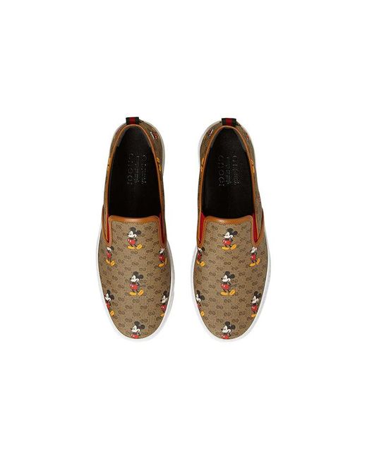 Gucci Brown Mickey Mouse GG Canvas Slip-On Sneakers Gucci | Shoes | Gucci White Mickey Mouse Sneakers | Poshmark main image 2