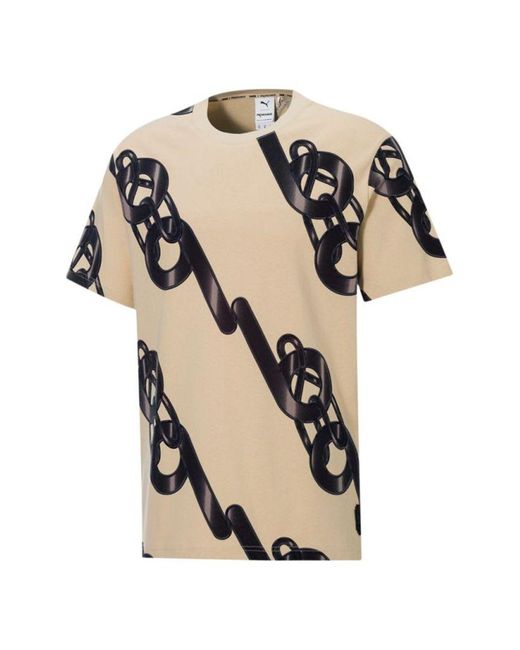 PUMA Natural X Pronounce Graphic Tee Crossover Chain Printing Athleisure Casual Sports Short Sleeve