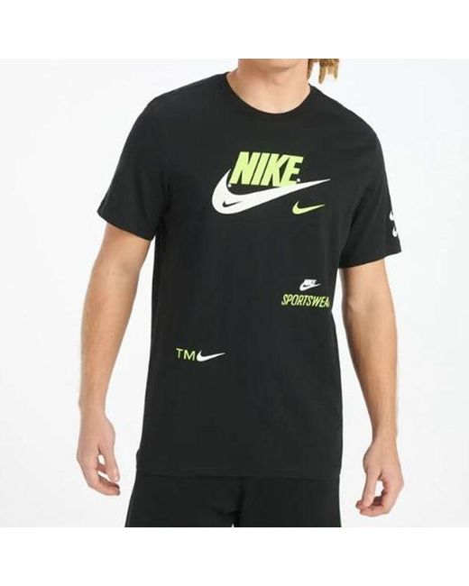 Nike Black Swoosh Round Neck Short Sleeve for men