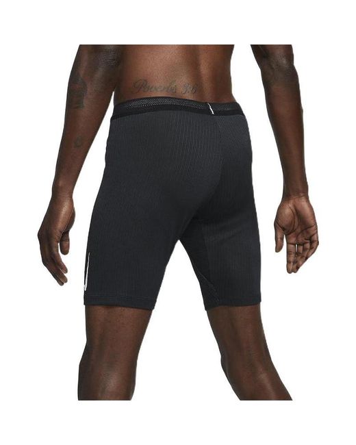 Nike Black Solid Color Logo Printing Slim Fit Sports Shorts for men