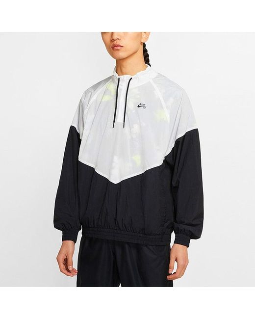 Nike Gray Sb Skateboard Splicing Half Zipper Long Sleeves Pullover Skateboard Sports Jacket for men