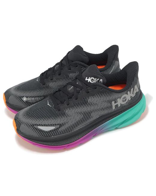 Hoka One One Brown Clifton 9 Gore-Tex Electric Aqua' for men