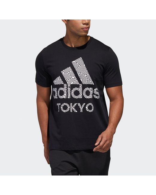 Adidas Black Tyo Ss Tee M Alphabet Printing Casual Sports Short Sleeve for men